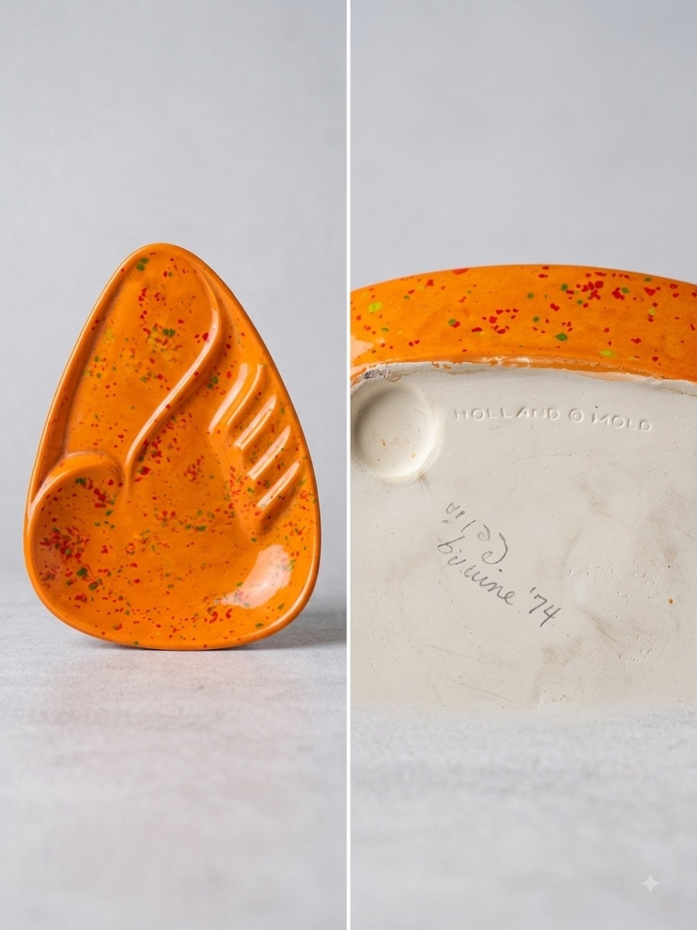 Vintage 1970’s MCM Atomic “Confetti” Boomerang Ashtray
